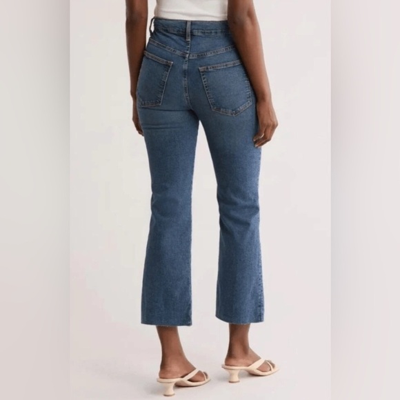 Etica Anthropologie Anya High Rise Modern Flare Cropped Jean Raw Hem Sz 29 NWT - Picture 3 of 8